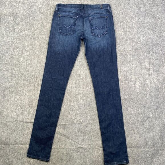 7 For All Mankind Jeans Womens 26 Roxanne Dark Blue Skinny Stretch Denim 30x31 - Picture 10 of 13